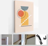 Collection of contemporary art posters in pastel colors. Abstract paper cut geometric elements , shapes and strokes, dots - Modern Art Canvas - Vertical - 1723905808 - 40-30 Vertic