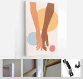 Set of abstract man and female shapes. Abstract couple portraits in pastel colors. Collection of contemporary art posters - Modern Art Canvas - Vertical - 1824657665 - 40-30 Vertic