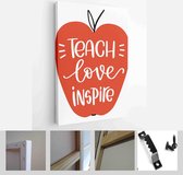 Teacher gratitude quote vector design for a first day of school gift or card with apple silhouette - Modern Art Canvas - Vertical - 1758636833 - 50*40 Vertical