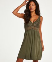 Hunkemöller Dames Nachtmode Slipdress Nora Lace  - Groen - maat XS