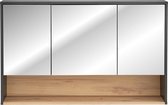 Spiegelkast Badkamer Grijs Eiken 120 cm - Bianca - Luxe Badkamer Spiegel Kast – Badkamerkast met Spiegel - Perfecthomeshop