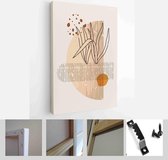 Painting Wall Pictures Home Room Decor. Modern Abstract Art Botanical Wall Art. Boho. Minimal Art Flower on Geometric Shapes Background - Modern Art Canvas - Vertical - 1955054920