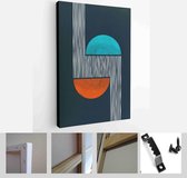 Mid Century Modern Design. A trendy set of Abstract Hand Painted Illustrations for Wall Decoration, Social Media Banner, Brochure Cover Design - Modern Art Canvas - Vertical - 1952