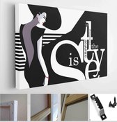 Fashion quote with woman in style pop art - Modern Art Canvas - Vertical - 1034342965 - 40*30 Horizontal