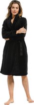 Pastunette Deluxe badjas fleece dames - zwart - 75202-308-0/999 - maat 48/50