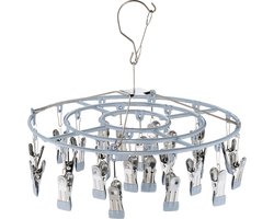 droogcarrousel - met 24 knijpes - rond - sokkendroger - 29 x 33,5 cm
