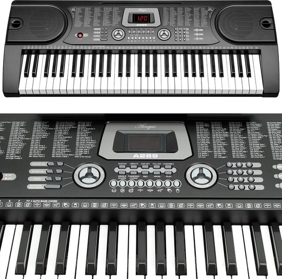 Keyboard Piano – Complete Set met Standaard, Pianokruk en Microfoon – 61  Toetsen - ... | bol.com