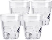 Set van 12x stuks kunststof waterglazen/drinkglazen 400 ml - Herbruikbaar