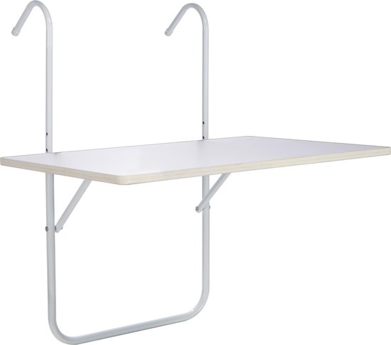 Relaxdays balkontafel, verstelbaar op 3 hoogtes, inklapbaar, hangend