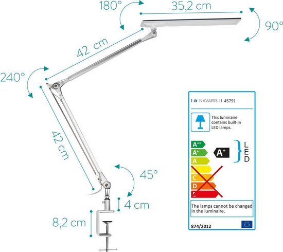 Toolour LED Bureaulamp, Bureaulamp LED Dimbaar 24W LED Bureaulamp met Toolour LED Bureaulamp, Bureaulamp LED Dimbaar 24W LED Bureaulamp met