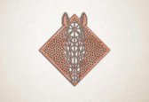 Line Art - Paard 2 met achtergrond - XS - 26x25cm - Multiplex - geometrische wanddecoratie