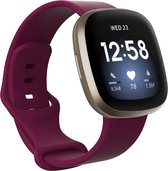 Bandje geschikt voor Fitbit Versa 3 - Maat L - Polsband - Horlogebandje - Siliconen - Donkerpaars