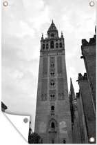 Tuinposter - Tuindoek - Tuinposters buiten - Sevilla - Toren - Architectuur - 80x120 cm - Tuin