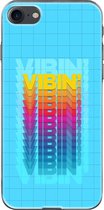 Apple iPhone SE Telefoonhoesje - Transparant Siliconenhoesje - Flexibel - Met Quote - Vibin - Lichtblauw
