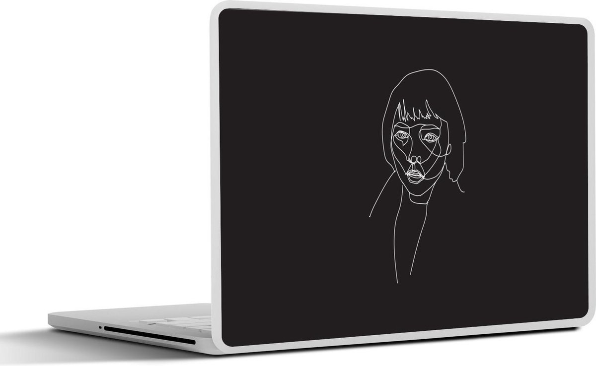 Afbeelding van product SleevesAndCases  Laptop sticker - 15.6 inch - Line art - Gezicht - Vrouw