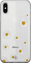 iPhone X/XS transparant hoesje - Daisies | Apple iPhone Xs case | TPU backcover transparant