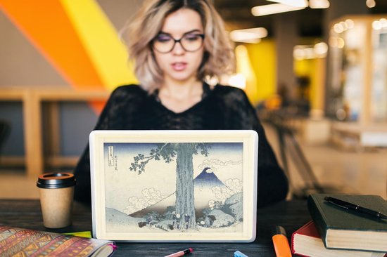 Autocollant pour ordinateur portable - 11,6 pouces - Col de montagne Mishima dans la province de Kai - Peinture de Katsushika Hokusai - 30x21 cm - Autocollants pour ordinateur portable - Skin pour ordinateur portable - Couverture