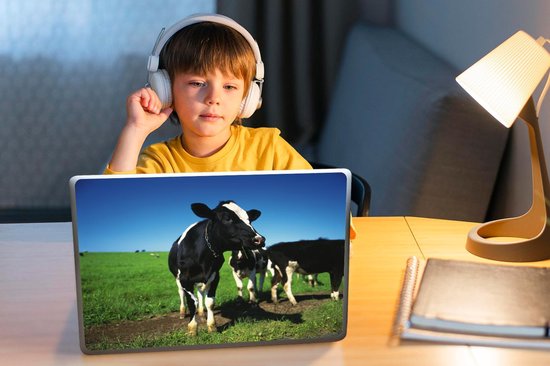 Autocollant pour ordinateur portable - 12,3 pouces - Vache - Herbe - Animaux - 30x22cm - Autocollants pour ordinateur portable - Peau pour ordinateur portable - Couverture