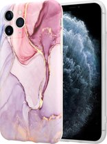 ShieldCase Marmeren geschikt voor Apple iPhone 11 Pro Max hoesje met camerabescherming - paars