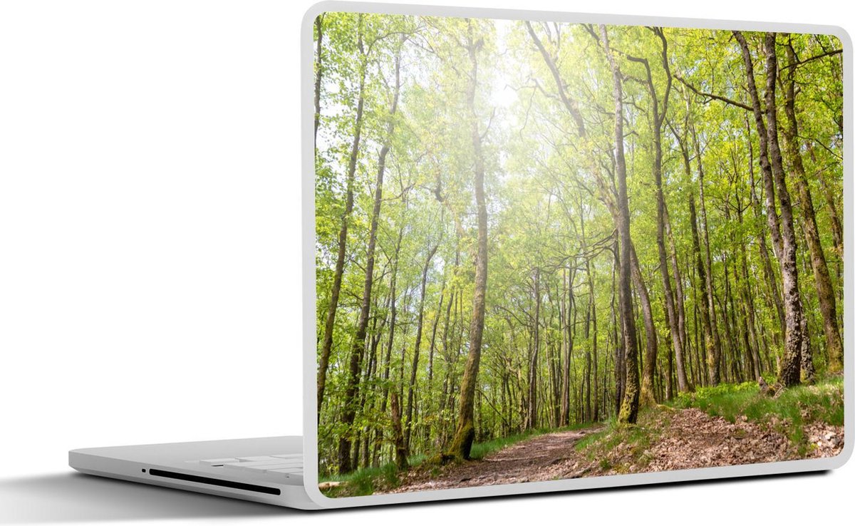 Afbeelding van product SleevesAndCases  Laptop sticker - 15.6 inch - Hoge bomen groeien tijdens een zonnige dag in de Ardennen