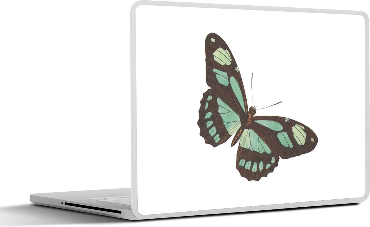 Afbeelding van product SleevesAndCases  Laptop sticker - 17.3 inch - Vlinder - Groen - Zwart
