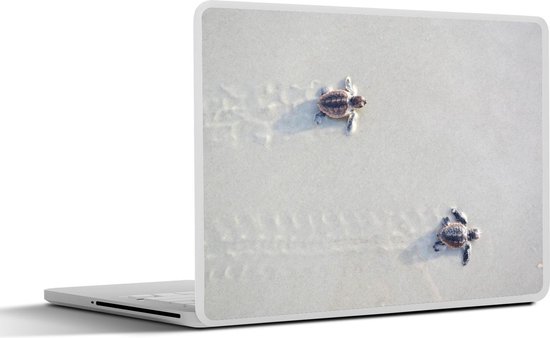 Laptop sticker - 10.1 inch - Twee kleine schildpadden - 25x18cm - Laptopstickers - Laptop skin - Cover