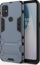 OnePlus Nord N10 5G Hoesje - Mobigear - Armor Stand Serie - Hard Kunststof Backcover - Blauw - Hoesje Geschikt Voor OnePlus Nord N10 5G