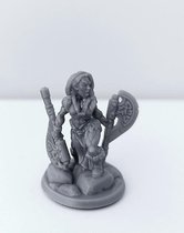 3D Printed Miniature - Barbarian Female 01 - Dungeons & Dragons - Hero of the Realm KS