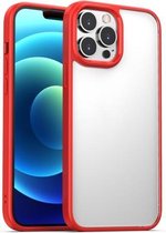 Helder acryl + TPU All-inclusive schokbestendig hoesje met vier hoeken voor iPhone 13 Pro Max (rood)