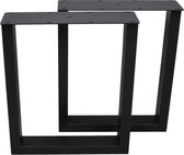 Tafelpoten - U-model - powdercoated black - metaal - S/2 (H-PHU60)