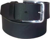 100% Leren Riem, 4 cm. Breed, maat 80 cm. Totale lengte 95 cm, Zwart.