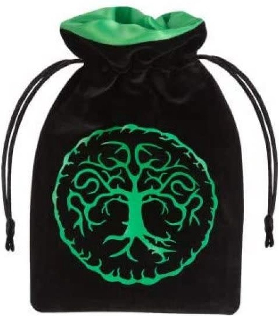 Q-Workshop Bos - Zwart & Groen Velours Dobbeltasje