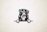 Australische Herder - Australian Shepherd - hond met pootjes - XS - 18x23cm - Zwart - wanddecoratie