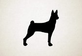 Basenji - Silhouette hond - S - 46x45cm - Zwart - wanddecoratie