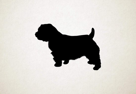 Norfolk Terrier - Silhouette hond - L - 74x105cm - Zwart - wanddecoratie
