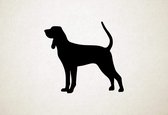 Black And Tan Coonhound - Silhouette hond - XS - 25x28cm - Zwart - wanddecoratie