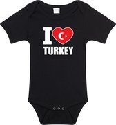 I love Turkey baby rompertje zwart jongens en meisjes - Kraamcadeau - Babykleding - Turkije landen romper 92 (18-24 maanden)