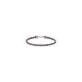 Thomas Sabo Unisex-Armband 925er Silber, Leder 19 Grijs 32017979
