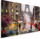 Schilderij - Straten van Parijs  , Wanddecoratie , Premium print