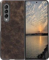 Voor Samsung Galaxy Z Fold3 5G Business Lederen Textuur Schokbestendig Beschermende Lederen Case (Groen)