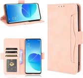 Voor OPPO Reno6 Pro 5G Huid Voelen Kalf Patroon Horizontale Flip Lederen Case met Houder & Kaartsleuven & Fotolijst (Roze)