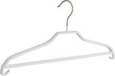 De Kledinghanger Gigant - 5 x Blouse / shirthanger metaal met broeklat en witte anti-slip coating, 40 cm