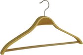 De Kledinghanger Gigant - 15 x Mantel / kostuumhanger berkenhout naturel gelakt met schouderverbreding en anti-slip broeklat, 46 cm