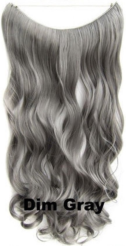 Wire hair extensions wavy grijs - Dim Gray