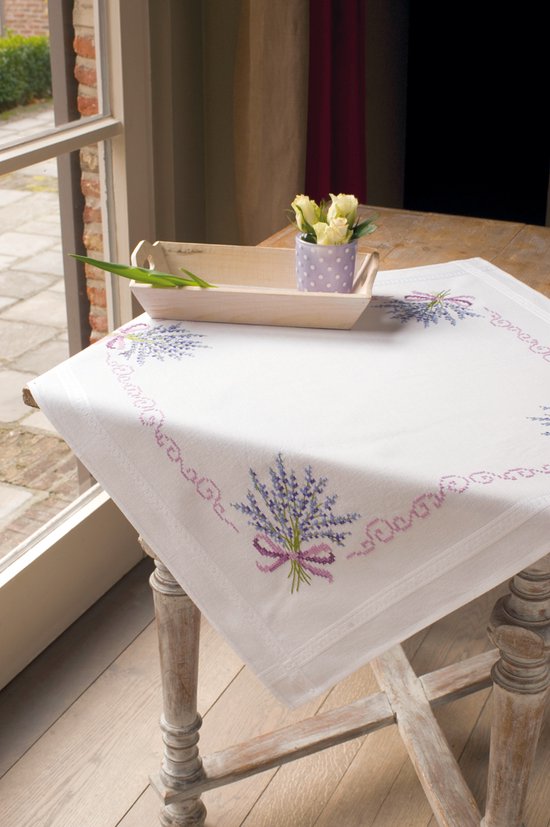 Vervaco Tafelkleed kit Bloemen en lavendel