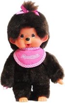 Monchhichi Meisje Met Roze Slab 20 cm