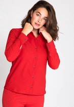 Rode Blouse van Je m'appelle - Dames - Travelstof - Maat XS - 6 maten beschikbaar