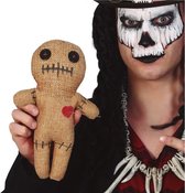 Set van 2x stuks jute voodoo pop 25 cm - Halloween decoratie/accessoire - Voodoo horror popjes
