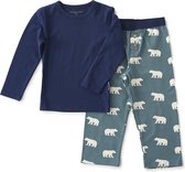 Little Label Pyjama Jongens - Maat 134-140 - Blauw, Wit - Zachte BIO Katoen