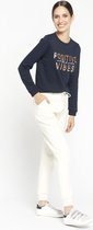 LOLALIZA Sweater met tekst - Marine Blauw - Maat L